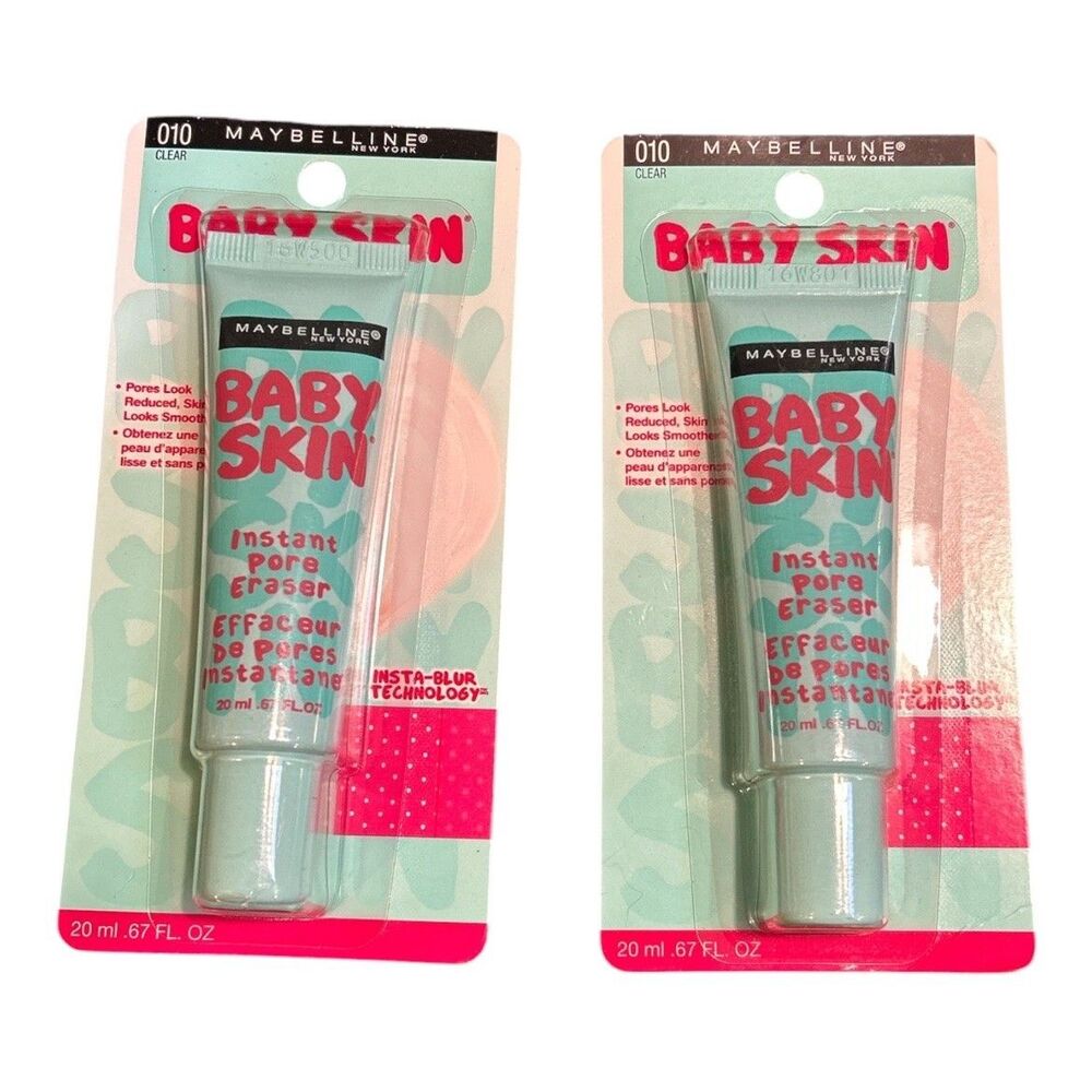Maybelline Baby Skin Instant Pore Eraser Primer 010 Clear 067 Fl Oz 2 Pack New